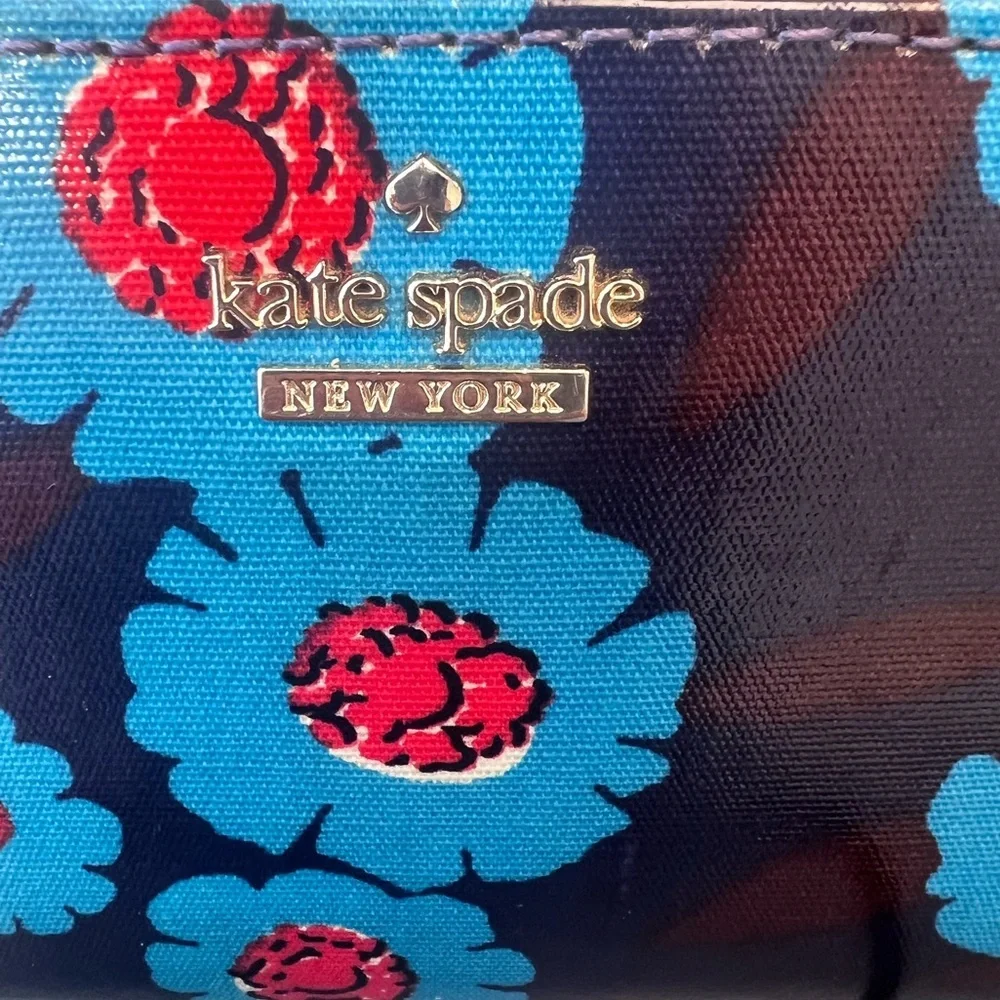 Kate Spade Cameron Street Tangier Floral Lacey Wallet Peacock Blue